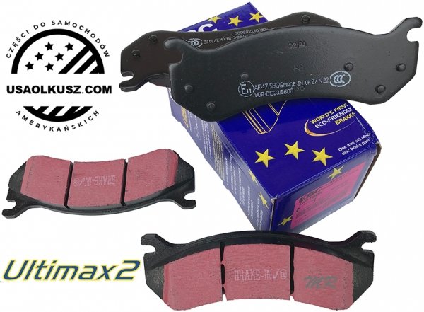 Przednie klocki Ultimax2 + NAWIERCANE NACINANE tarcze hamulcowe EBC seria GD Chevrolet Silverado 1500 -2007