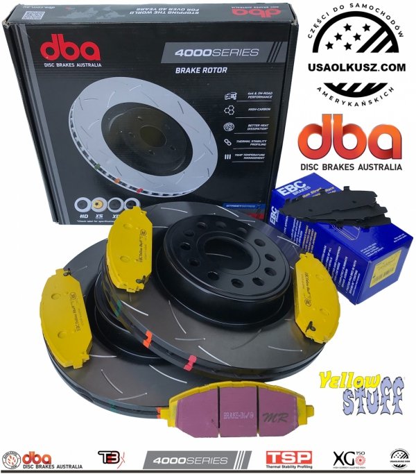 Przednie klocki EBC YellowStuff + tarcze hamulcowe DBA 4000 T3 RAM 1500 DT 2019-