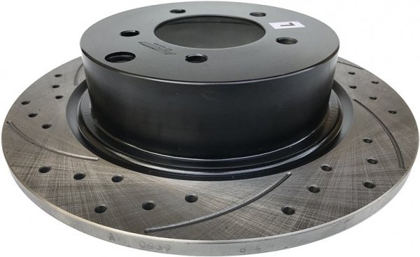 Tylne klocki + WIERCONE tarcze hamulcowe 302mm BLACK Chrysler 200 -2014