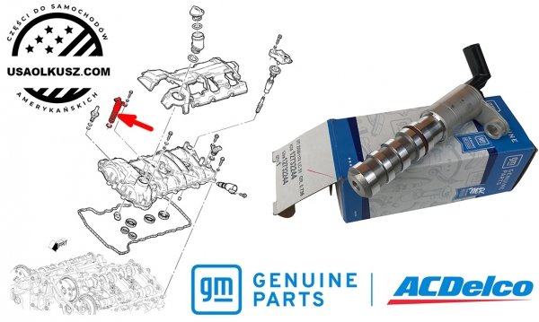 Elektrozawór faz rozrządu zaworów wydechowych VVT Chevrolet Colorado 3,6 V6 2017-2022