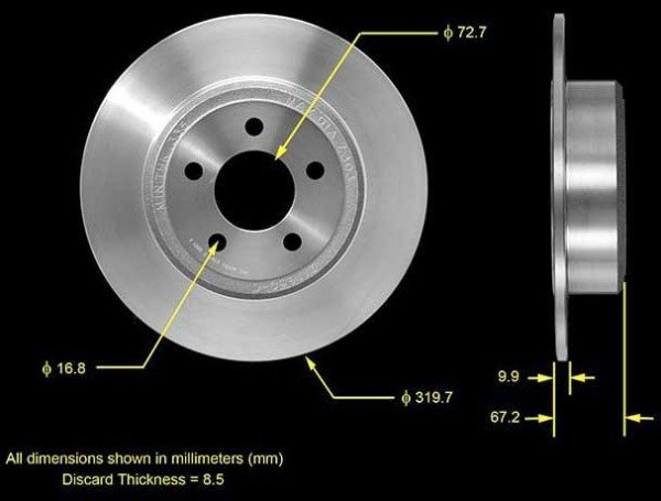 Tarcza hamulcowa tylna NIE WENTYLOWANA Dodge Magnum