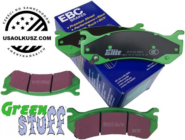 Przednie klocki GreenStuff + NAWIERCANE NACINANE tarcze hamulcowe EBC seria GD GMC Yukon -2006