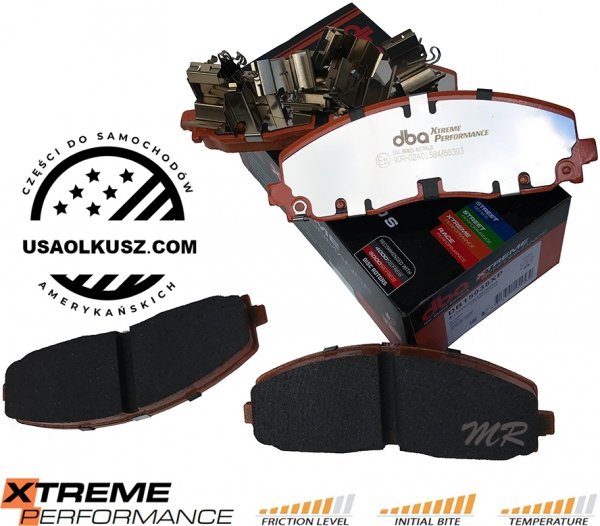 Przednie klocki XTREME PERFORMANCE + tarcze hamulcowe 28mm DBA seria 4000 T3 Jeep Wrangler JL Rubicon Sahara 2018-