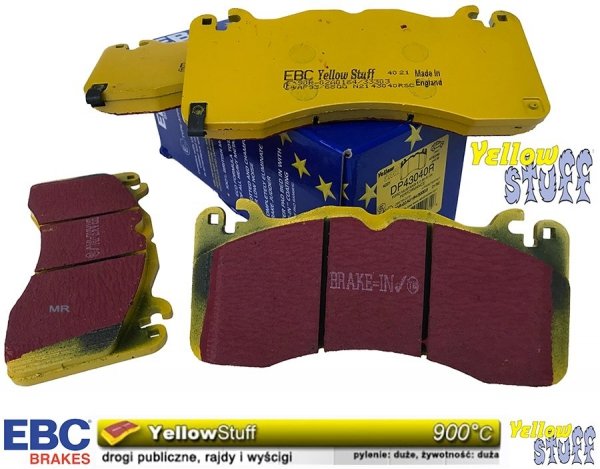 Przednie klocki YellowStuff + tarcze hamulcowe EBC seria PREMIUM Ford Mustang 5,0 V8 2015-