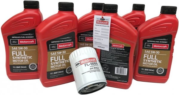 Oryginalny filtr oraz olej silnikowy Motorcraft 5W30 Full Synthetic Lincoln Navigator 3,5 V6