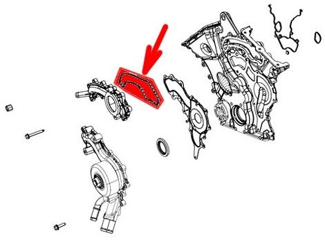 Uszczelka podstawy obudowy termostatu Chrysler 300C 3,6 V6