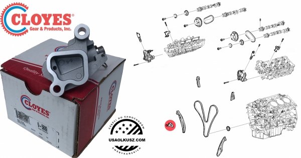 Napinacz hydrauliczny głównego łańcucha rozrządu silnika Lincoln Continental 3,7 V6