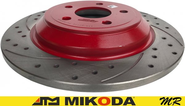 Tylne klocki + WIERCONE NACINANE tarcze hamulcowe 302mm RED Ford Escape 2020-