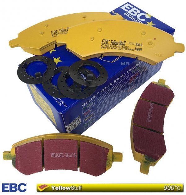 Przednie klocki YellowStuff + tarcze hamulcowe EBC seria PREMIUM Chrysler Aspen