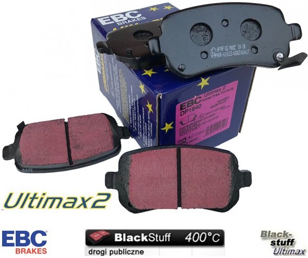 Tylne klocki Ultimax2 + NACINANE tarcze hamulcowe 305mm EBC seria USR Volkswagen Routan