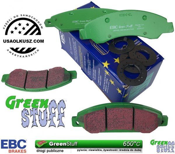 Przednie klocki GreenStuff + NAWIERCANE NACINANE tarcze hamulcowe 330mm EBC seria GD Chevrolet Suburban 1500 2007-2008