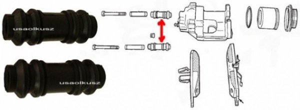 Osłonki prowadnic tylnego zacisku Jeep Commander