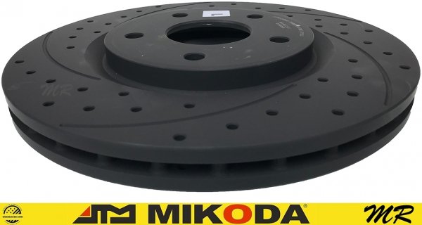 Przednie klocki + WIERCONE NACINANE tarcze hamulcowe 330mm GEOMET Lancia Voyager 2012-