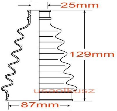 Osłona przegubu napędowego wewnętrznego przedniego Ford Maverick 2,0 2001-2005 manual