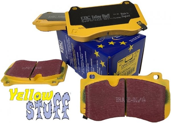 Przednie klocki YellowStuff + NACINANE tarcze hamulcowe 360mm EBC seria USR Dodge Challenger SRT Scat Pack