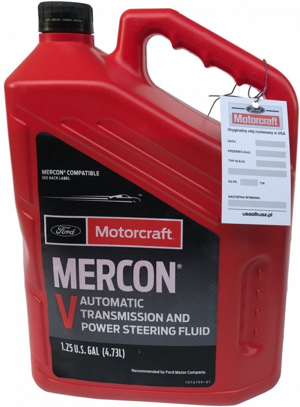 Motorcraft MERCON V 4,73l syntetyczny olej automatycznej skrzyni biegów