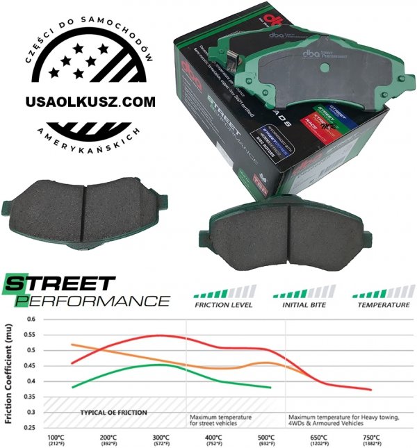 Klocki hamulcowe przednie DBA Street Performance Chrysler Voyager Town Country APV 2008-2016