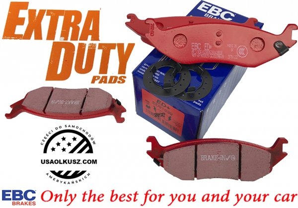 Tylne klocki EXTRA DUTY ED+ + nacinane tarcze hamulcowe EBC seria USR Dodge RAM 1500 2003-
