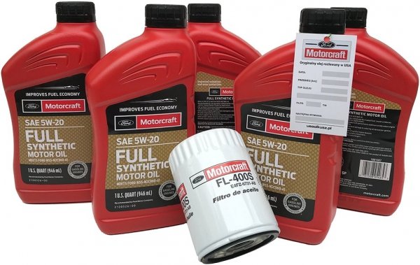 Oryginalny filtr oraz olej silnikowy Motorcraft 5W20 Full Synthetic Ford Freestar