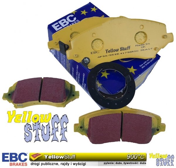 Przednie klocki YellowStuff + NAWIERCANE NACINANE tarcze hamulcowe 302mm EBC seria GD Fiat Freemont -2012