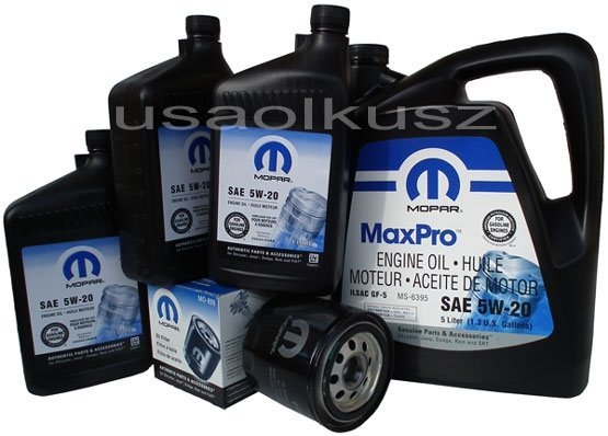 Oryginalny filtr oraz olej MOPAR MaxPro 5W20 Chrysler 300 5,7 V8 2008-