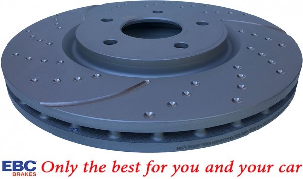 Przednie klocki Ultimax2 + NAWIERCANE NACINANE tarcze hamulcowe 330mm EBC seria GD Fiat Freemont 2012-