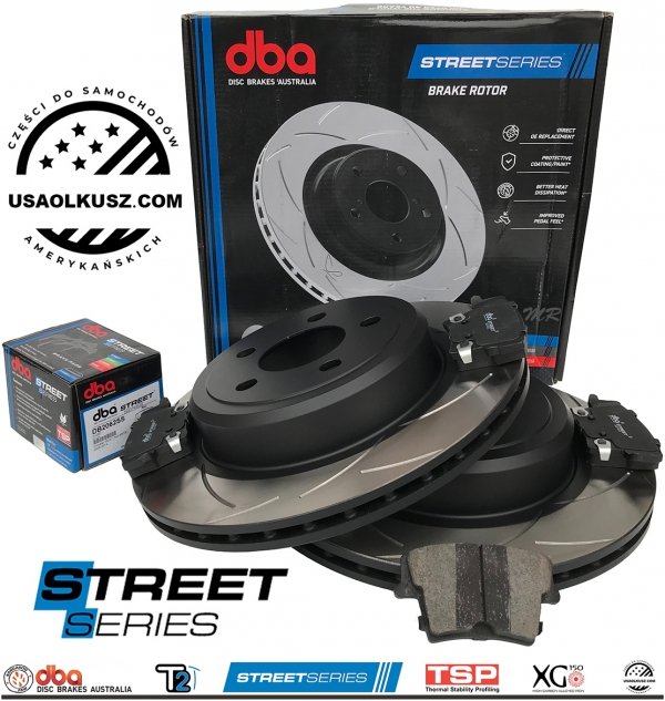 Tylne klocki + WENTYLOWANE tarcze hamulcowe 320mm DBA STREET SERIES T2 Lancia Thema