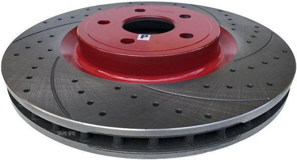 Przednie WIERCONE nacinane tarcze oraz klocki BREMBO Dodge Durango SRT 6,4 V8 -2020
