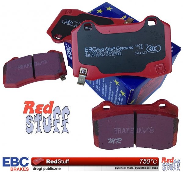 Tylne CERAMICZNE klocki RedStuff + NACINANE tarcze hamulcowe 350mm EBC seria USR Chrysler 300C SRT