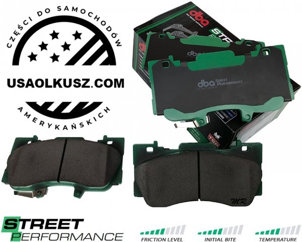 Przednie klocki DBA Street Performance + NACINANE tarcze hamulcowe 352mm DBA seria 4000 T3 Ford Mustang 2015-