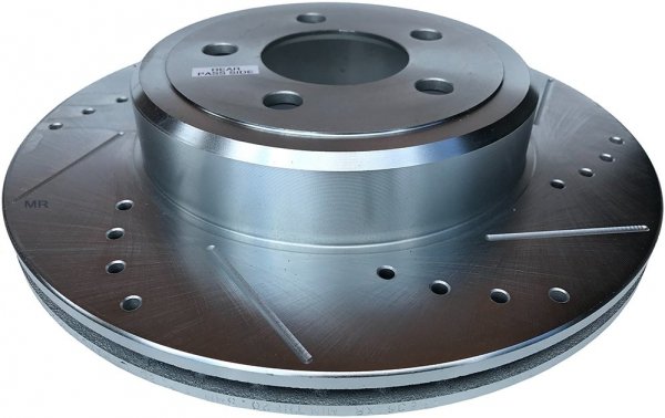 Tylne klocki + WIERCONE wentylowane tarcze hamulcowe POWERSTOP Chrysler 300C