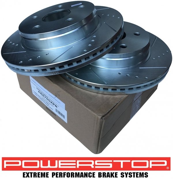 Przednia WIERCONA NACINANA tarcza hamulcowa POWERSTOP Dodge RAM 1500 336mm 5 szpilek 2002- 