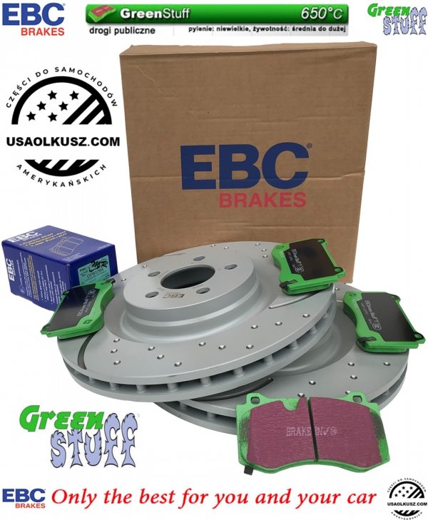 Przednie klocki GreenStuff + tarcze hamulcowe 360mm EBC seria GD Dodge Challenger SRT Scat Pack