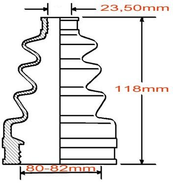 Osłona przegubu napędowego wewnętrznego 23x81x106