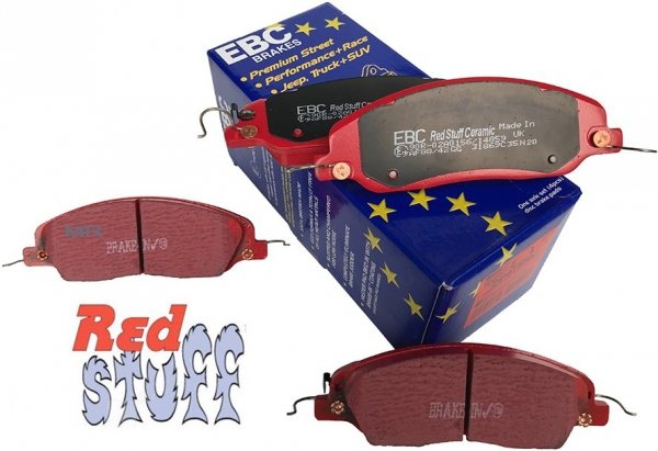 Przednie klocki RedStuff + NACINANE tarcze hamulcowe 336mm EBC seria USR Ford Mustang 2011-2014