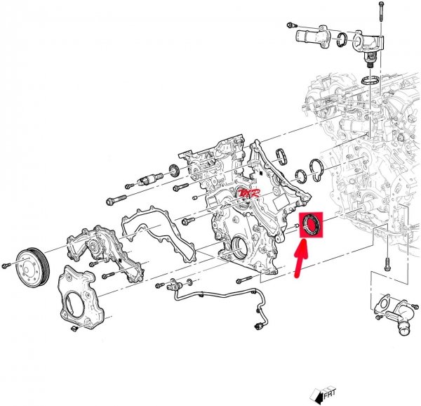 Uszczelniacz wału przód silnika Chevrolet Camaro 3,6 V6 2016-