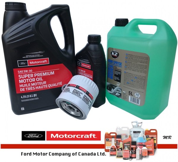 Oryginalny filtr oraz syntetyczny olej silnikowy Motorcraft 5W30 Mercury Milan 3,0 V8 -2008