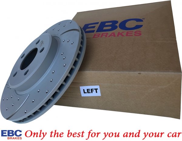 Przednie CERAMICZNE klocki RedStuff + WIERCONE NACINANE tarcze hamulcowe 320mm EBC seria GD Lancia Thema RWD V6