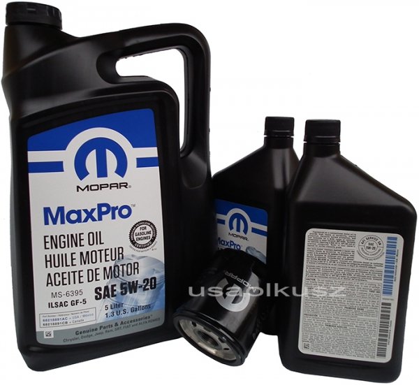 Olej MOPAR MaxPro 5W20 oraz oryginalny filtr Dodge Charger 5,7 V8 2015-