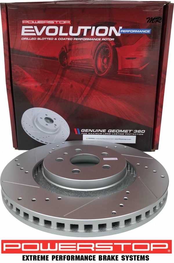 Przednie klocki Z17 + WIERCONE NACINANE tarcze hamulcowe 345mm POWERSTOP Lincoln Continental 2017-2020