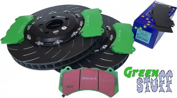 Przednie klocki GreenStuff + tarcze hamulcowe EBC Racing Dodge Charger SRT Hellcat -2020
