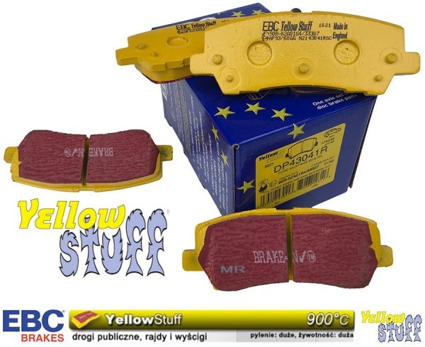 Tylne klocki YellowStuff + tarcze hamulcowe 320mm EBC seria PREMIUM Ford Mustang 2015-