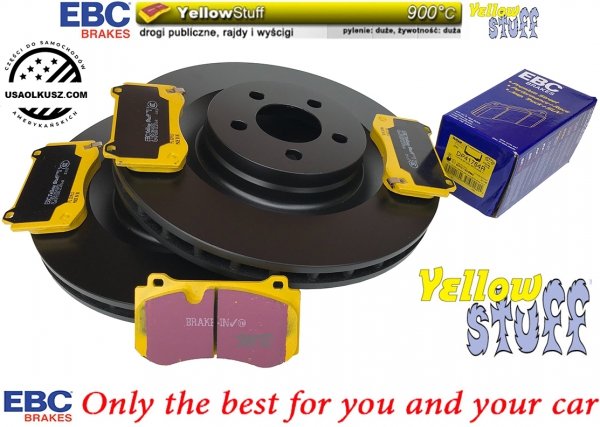 Przednie klocki YellowStuff + tarcze hamulcowe 360mm EBC seria PREMIUM Dodge Magnum 6,1 V8 SRT