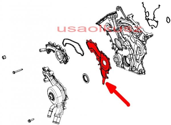 Uszczelka pompy wody Chrysler Sebring 3,6 V6