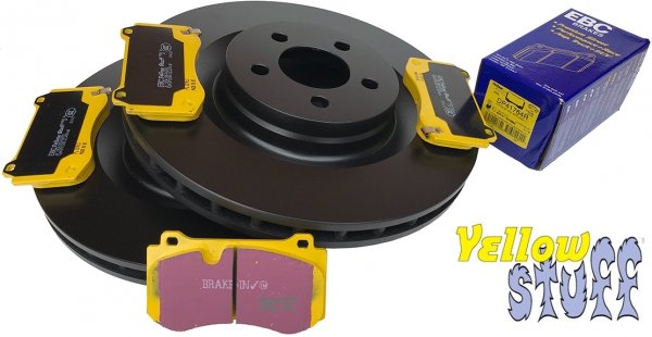 Przednie klocki YellowStuff + tarcze hamulcowe 360mm EBC seria PREMIUM Dodge Charger SRT Scat Pack