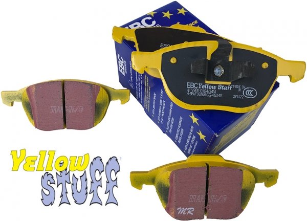 Przednie klocki YellowStuff + NACINANE tarcze hamulcowe 300mm EBC seria BSD Ford Kuga FWD 2013-2019