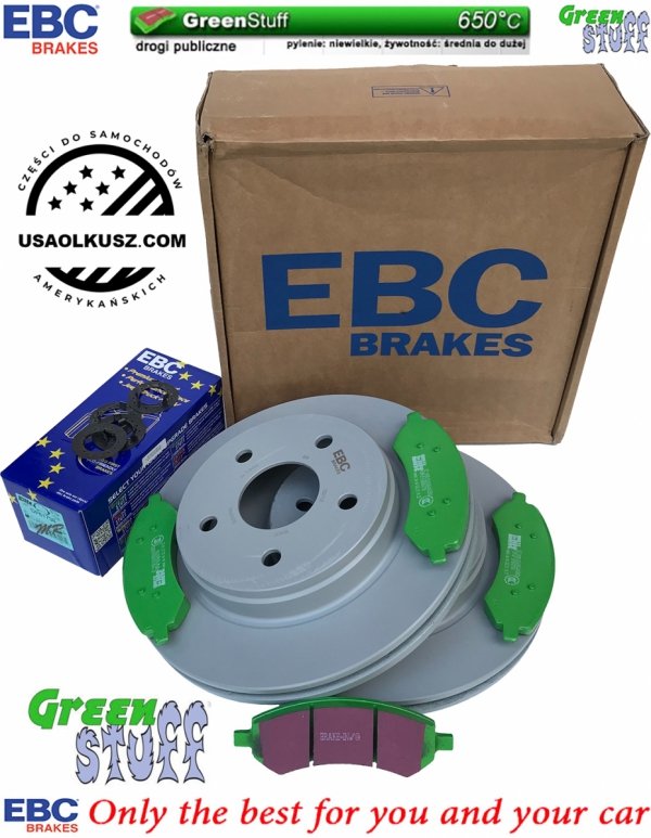 Przednie klocki GreenStuff + tarcze hamulcowe EBC seria PREMIUM Chrysler Aspen