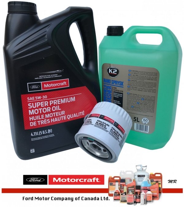 Oryginalny filtr oraz syntetyczny olej silnikowy Motorcraft 5W30 Ford Mustang 4,0 V6