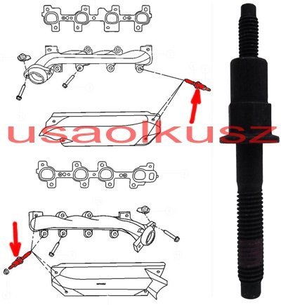 Śruba kolektora wydechowego - mocowanie osłony Jeep Commander 4,7 V8 -2007