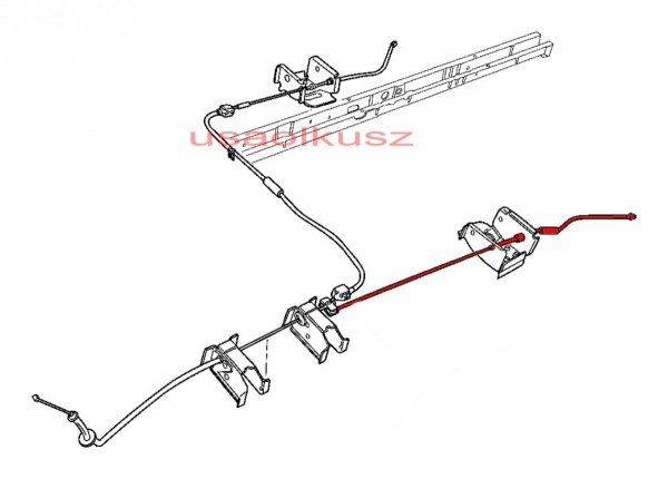 Lewa końcowa linka hamulca postojowego ręcznego - do tarcz Chrysler Town Country / Grand Voyager 2001-2007